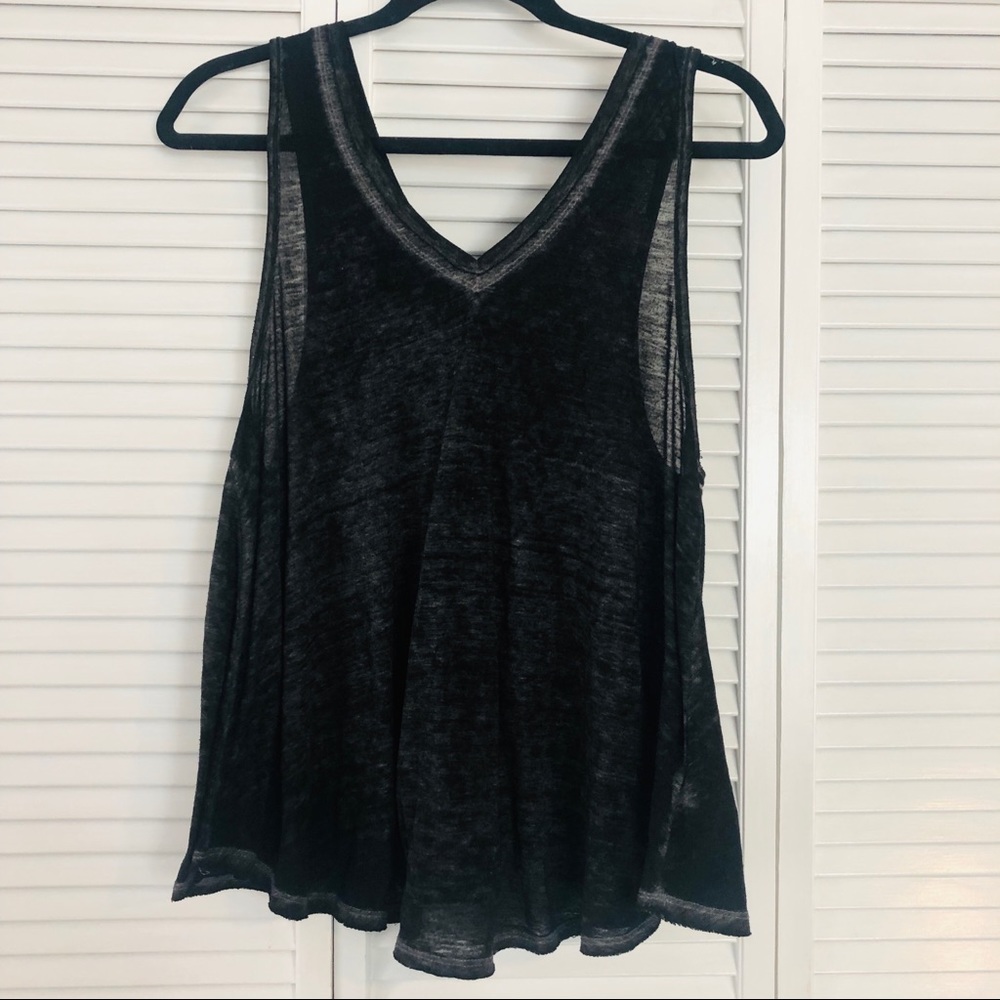 Black Distressed Free People Tank